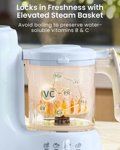 Grownsy Baby Food Maker, Steamer & Blender Baby Food Processor, White