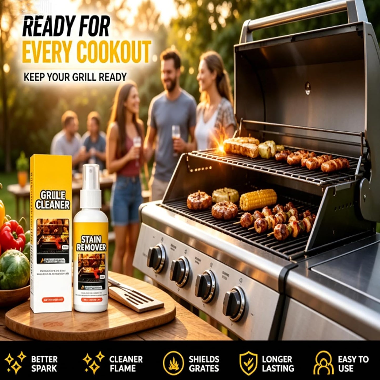 Apiastar Greasekiller Spray Grill Cleaner & Heavy Duty Degreaser Spray. Fast-Acting BBQ Grill Cleaning Spray for Outdoor Grease Removal. (2 Pcs)