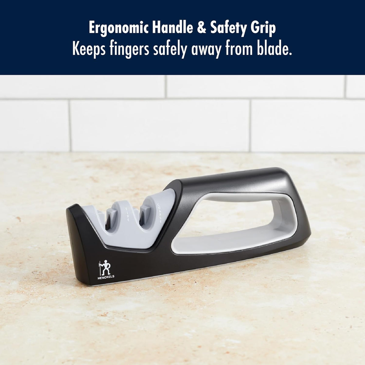 Henckels Handheld Knife Sharpener, Easy to Use, Ergonomic Non-Slip Handle