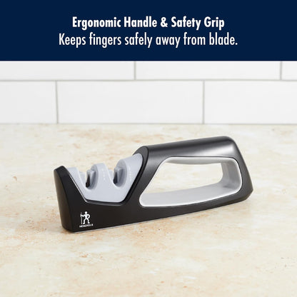 Henckels Handheld Knife Sharpener, Easy to Use, Ergonomic Non-Slip Handle