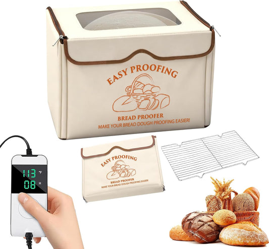Bread Proofer Warming Box with Temperature Timer Control Metal Rack