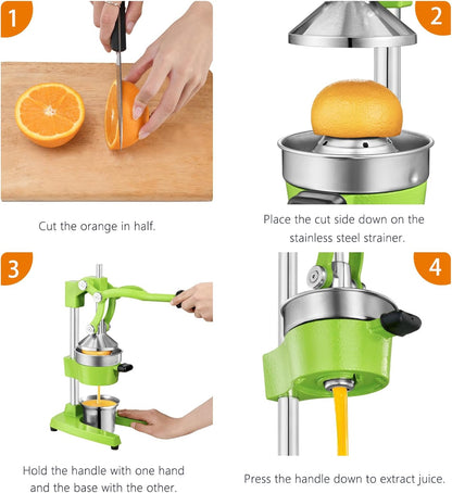 TONGCHANT Cast Iron Manual Juicer for Orange Lemon Citrus Fruit & Lime