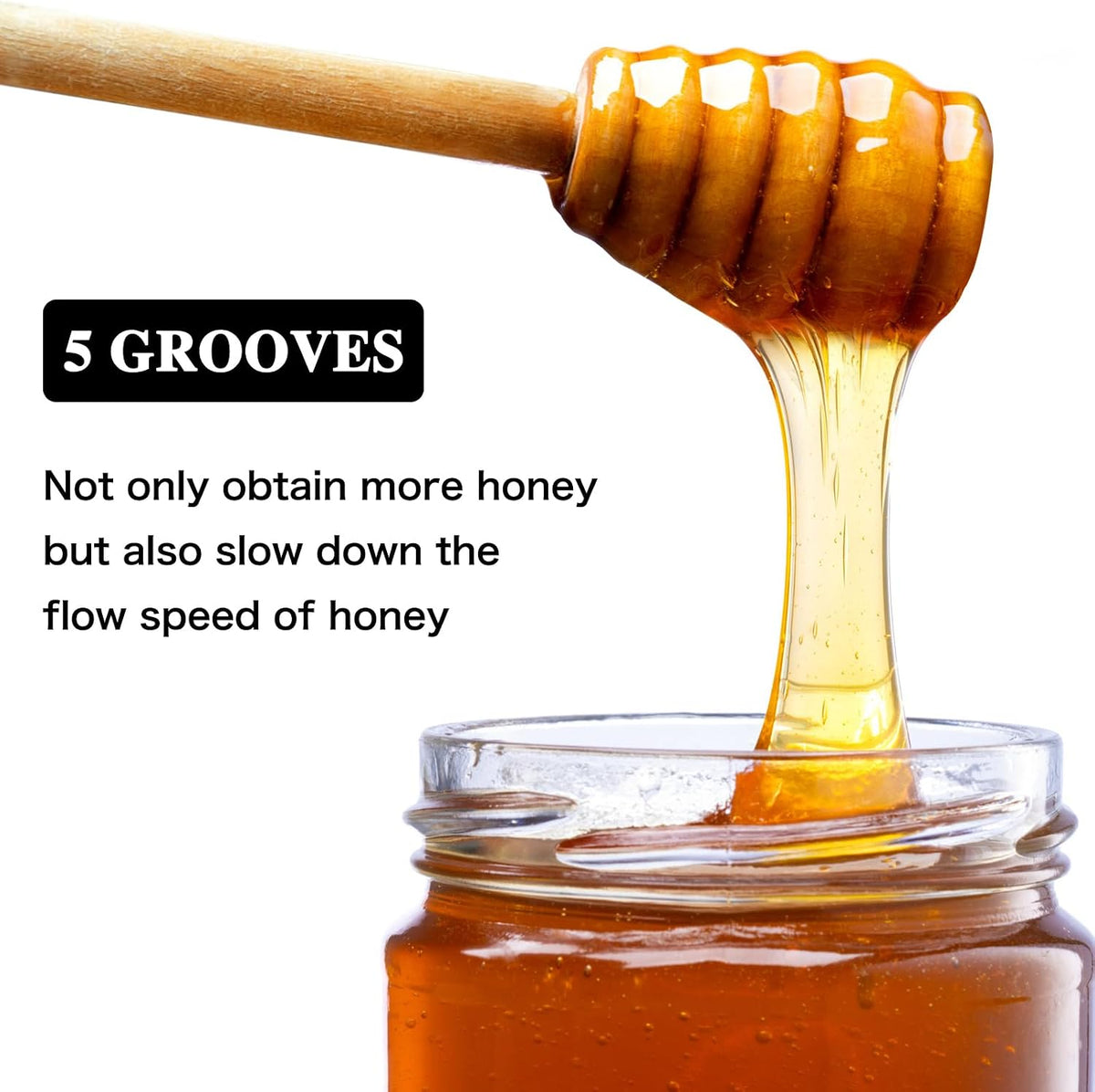 BLUE TOP 20PCS Wooden Honey Dipper Stick 6 Inch Individually Wrapped Honey Stirrer Stick,Honeycomb Sticks,Honey Wand for Honey Jar Dispense Drizzle Honey and Wedding Party Favors Gift.