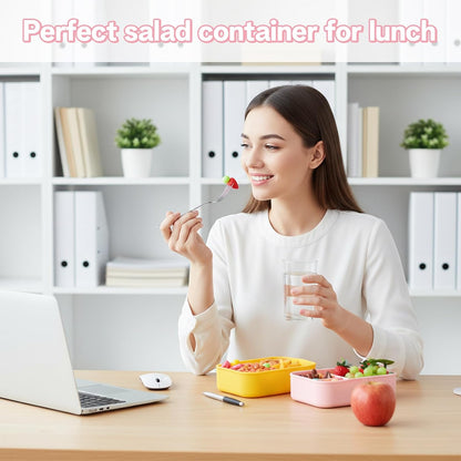 4 Pcs Silicone Bento Box Set - Reusable 3 Compartment Lunch Containers for Adults, Microwave, Dishwasher & Freezer Safe, Leakproof Meal Prep Boxes in Pink, Blue, Green, Orange