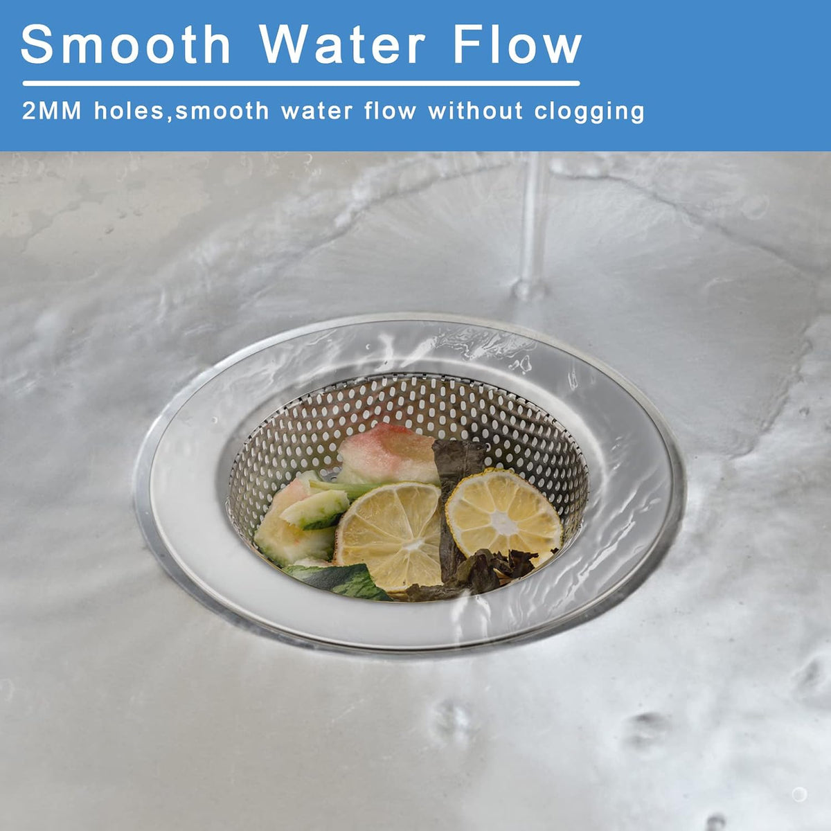 Sink Strainer Double-Layer Safe Design for Kitchen Sink Drain Basket