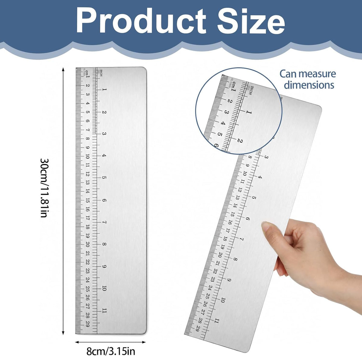 12 Inch Stainless Steel Cake Scraper Smoother, Cake Leveler with Scale
