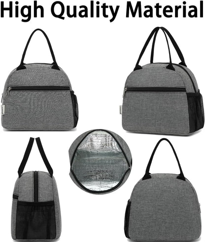 GYEUKHAM Lunch Bag Women, Lunch Box for Adult Men Kids Girls, Small Cute Lunchbox Tote Large Capacity Insulated Lunch Container Cooler for Work School Picnic Travel, Black White Stripes