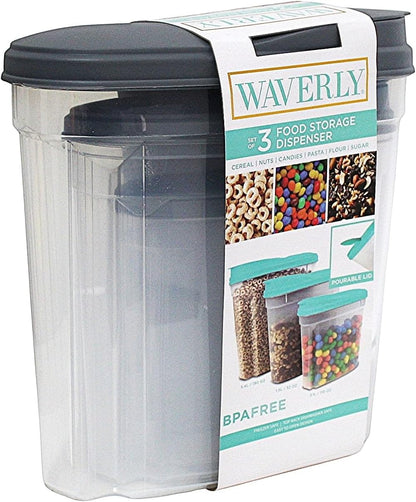 2-Pack Medium Airtight Lock & Pour Food Storage Containers – 5 Cups (60.87 oz) BPA-Free Dispensers for Snacks, Cereal, Candy, Sugar, Dog Treats & Dry Ingredients – Easy Grip & Flip-Top Lid