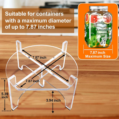 Acrylic Beverage Dispenser Stand Only, Fit Max 8.7 Inch Glass Drink Dispenser and Water Jug Holder, Plant Stand, Cake Display Stand for Parties and Catering Events