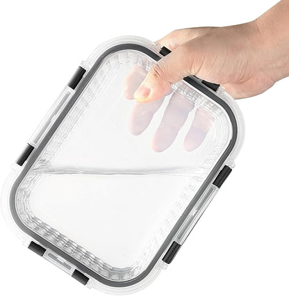 10 Pack Glass Food Storage Containers with Lids (34oz & 12oz) - Airtight, Leakproof, Meal Prep Containers for Kitchen - Dishwasher, Microwave, Oven, Freezer Safe High Borosilicate Glass (Pink)