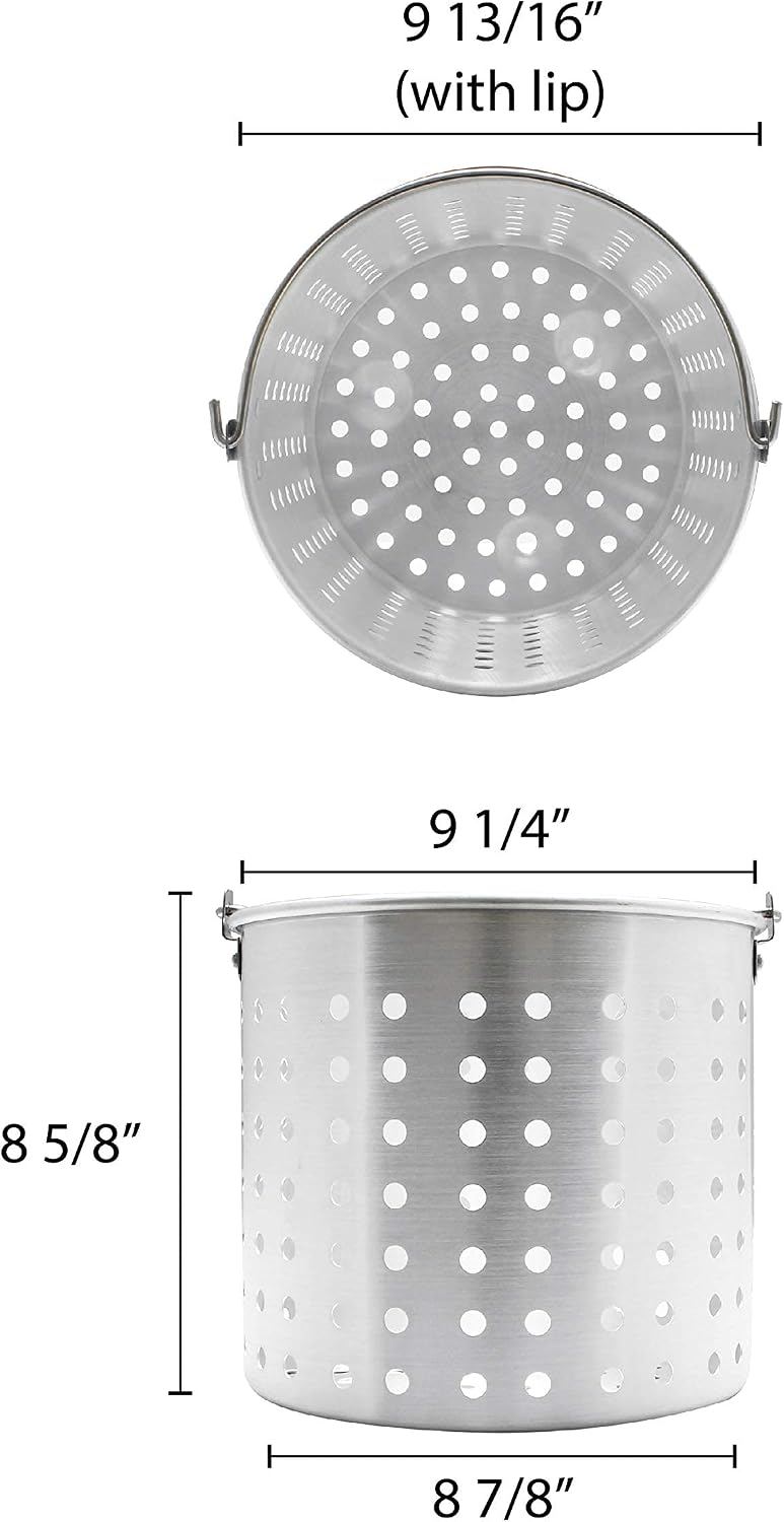 Thunder Group 16-Quart Aluminum Steamer Basket Fits ALSKSP003