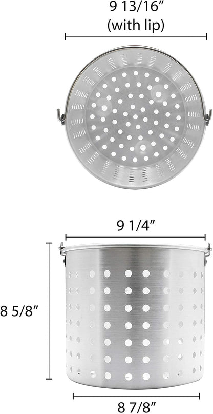 Thunder Group 16-Quart Aluminum Steamer Basket Fits ALSKSP003