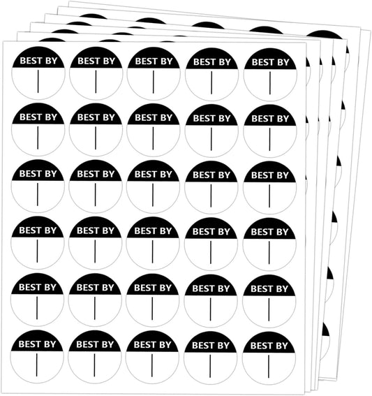 Expiration Date Food Stickers,1" Circle Dot Small Containers Storage Freezer Restaurant Food Service Blank Prep Best by Labels （600 Pcs