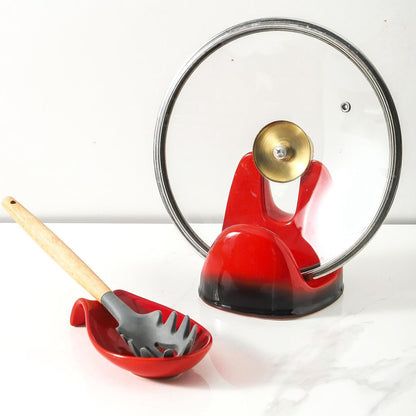 Nihow Ceramic Pot Lid Holder While Cooking for Kitchen Counter/Stove Top