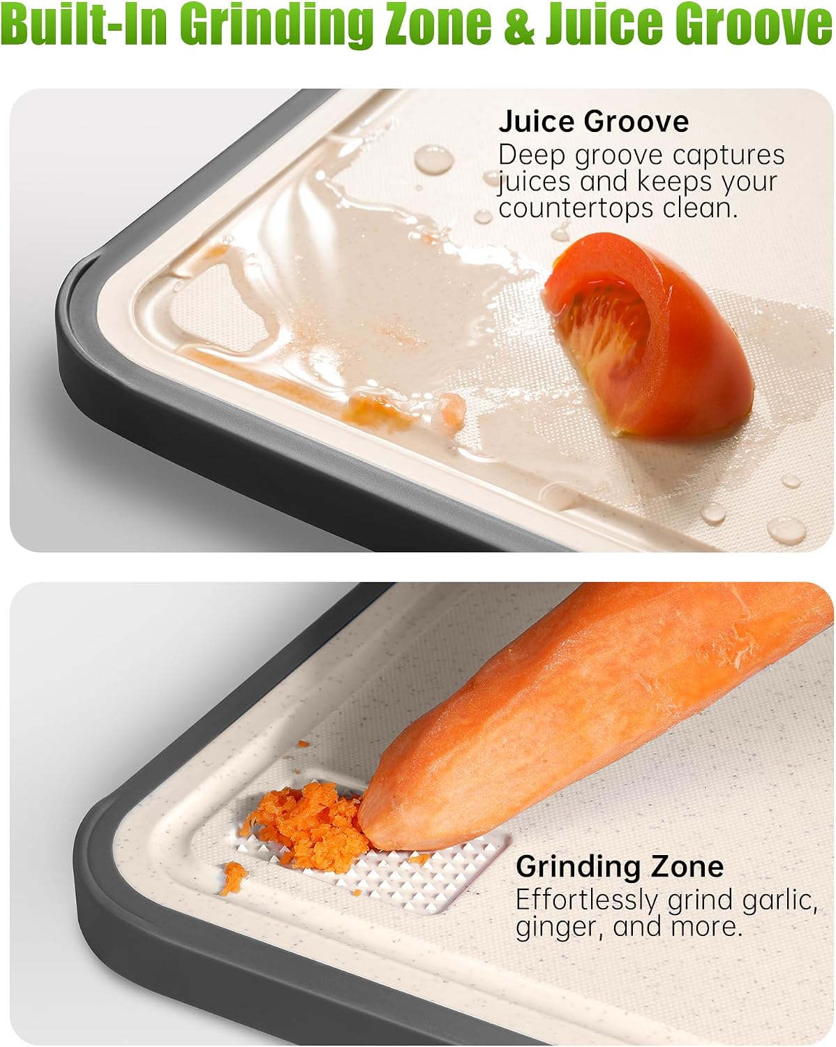 Titanium Cutting Board for Kitchen 16" x 11", 2-in-1 Cutting Mat