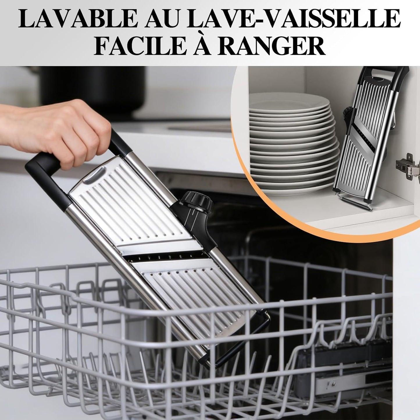 MASTERTOP Mandoline Slicer for Kitchen Adjustable Stainless Steel Food Slicer Vegetable Chopper Onion Waffle French Fry Cutter Potato Chip Julienne Slicer with Safety Gloves