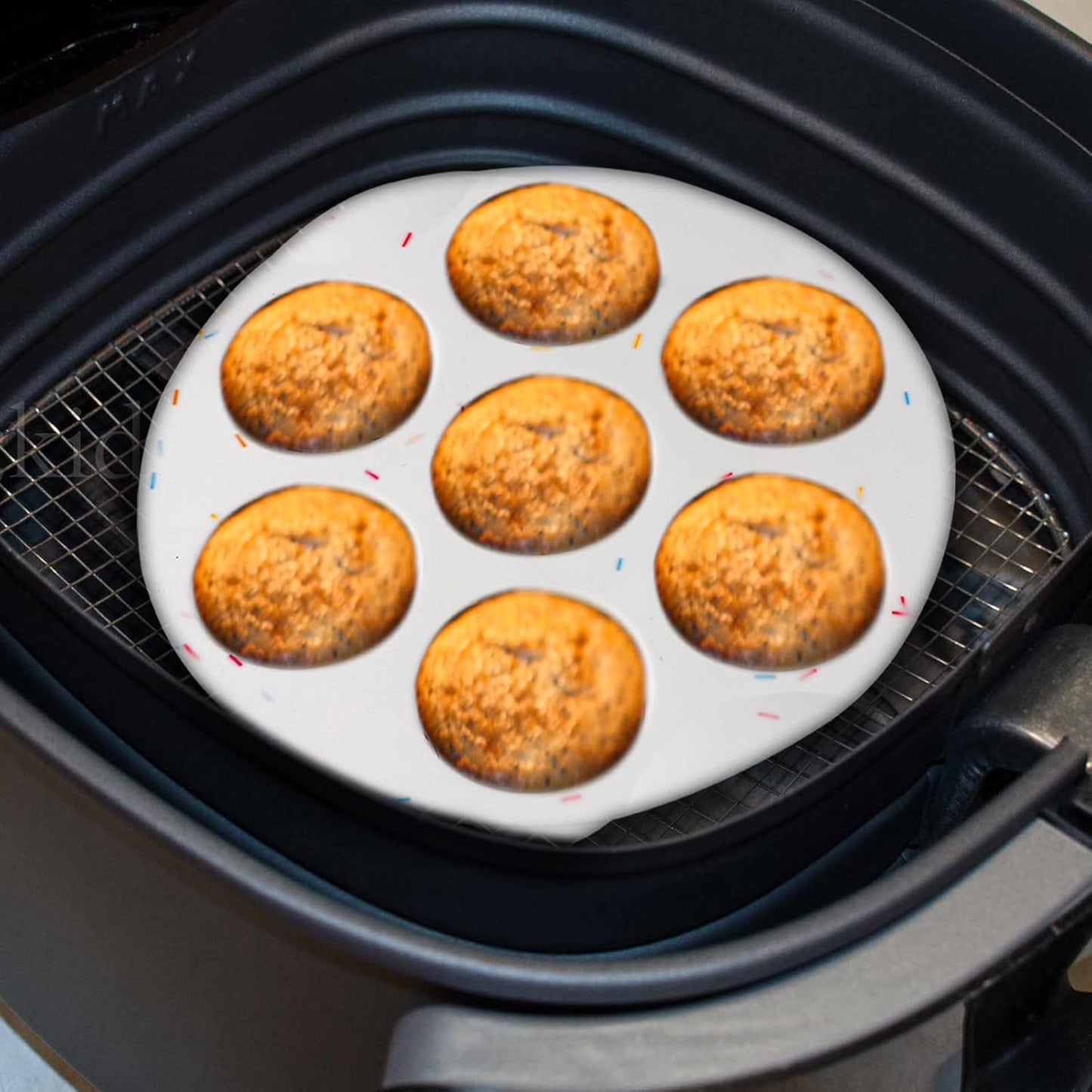 SHEbaking Silicone Egg Bite Molds Air Fryer Muffin Pan for Baking Non-Stick Silicone Egg Molds 7 Cups Air Fryer Cupcake Mold for Mini Muffins, Tart, Mini Cupcake BPA Free