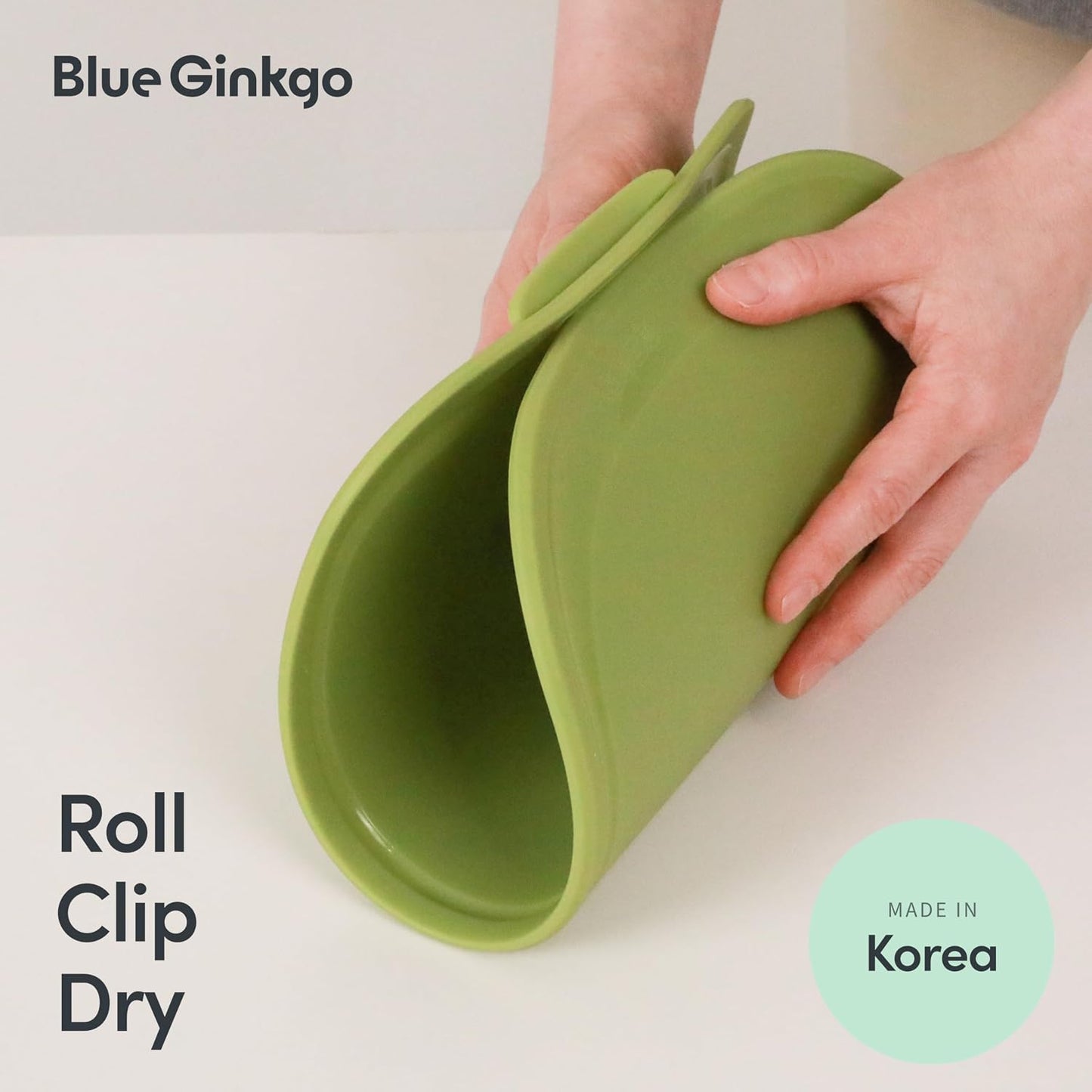 Blue Ginkgo Silicone Cutting Boards – Set of 3 (Small, Medium, Large) – Double-Sided, Thick, Flexible, Non-Slip, BPA Free – Juice Grooves, Dishwasher Safe (Made in Korea, Grey)