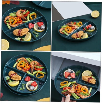 Divided Food Plate Three-compartment Pp Tray for Portion Control Stylish Breakfast Serving Food-grade Material for Dieting and Meal Prep