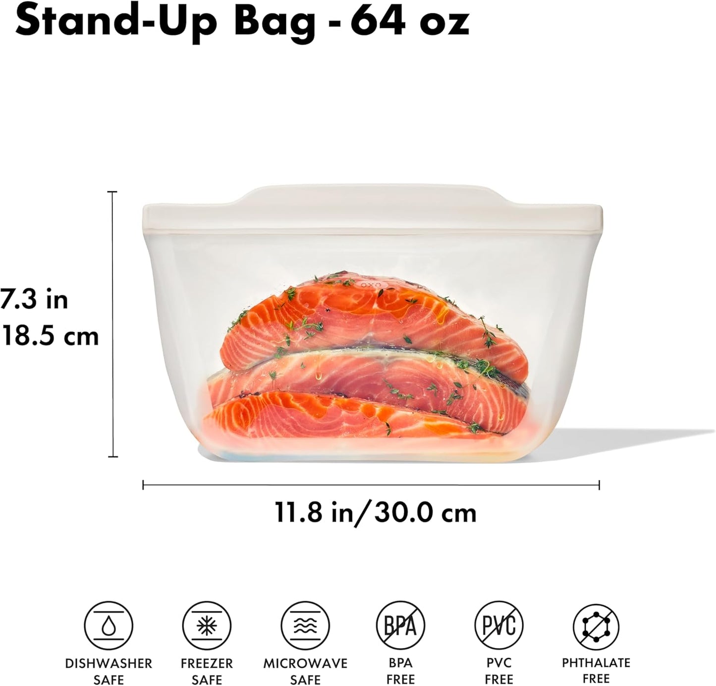 OXO Good Grips Silicone Reusable Bag - Stand-Up Cup (8 oz) - Oat