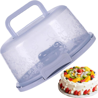 Round Cake Carrier With Lid And Handle, Cake Storage Container, Dome Reusable Airtight Case Transparent For Bakery Wedding Party Display, Food Grade PP, Dishwasher Safe