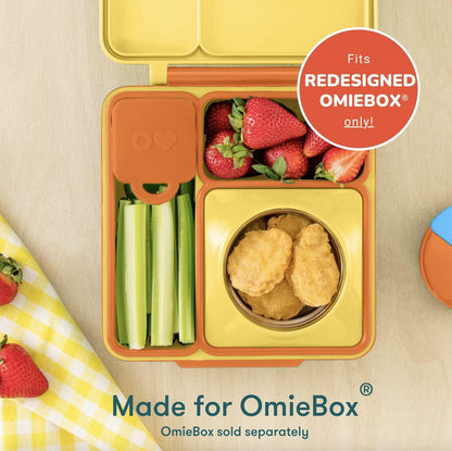 OmieBox (2 pack) Leakproof Dips Containers To Go, Salad Dressing Container, Condiment Container with Lids - Food Safe Silicone - 4 ounces (Blue/Lime)