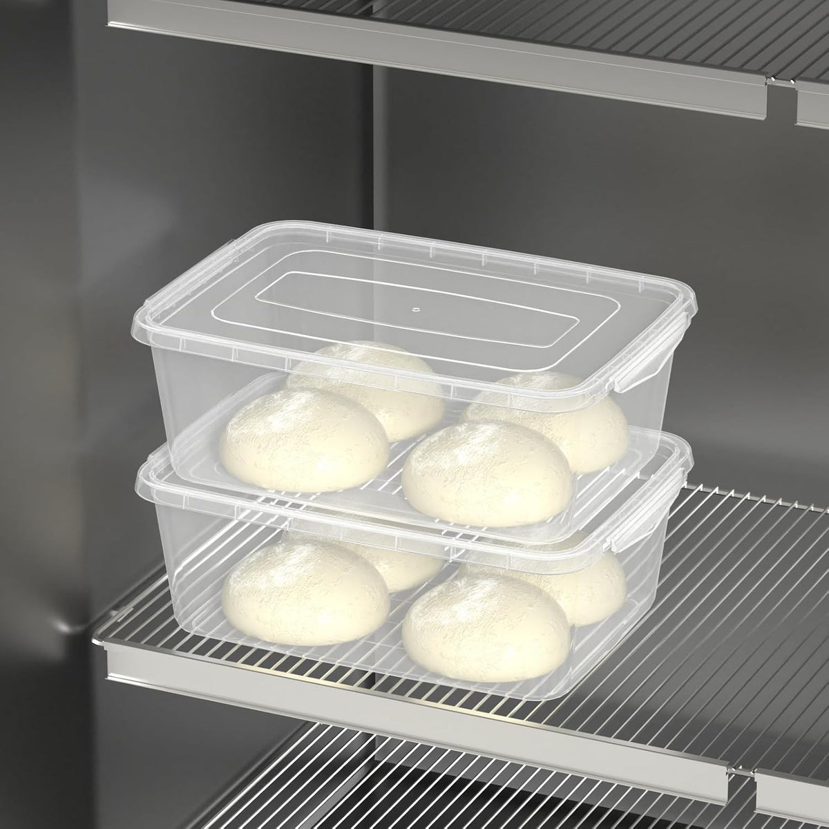 16 Quart Clear Dough Proofing Box, Latching Box with Lid, 2-Pack