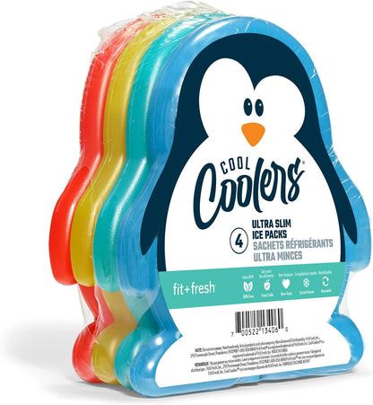 Cool Coolers Kids Lunch Box Ice Packs, Slim Ice Packs for Lunch Bags, Lunch Ice Packs ReusableMulticolored 4 Pack (Butterfly)