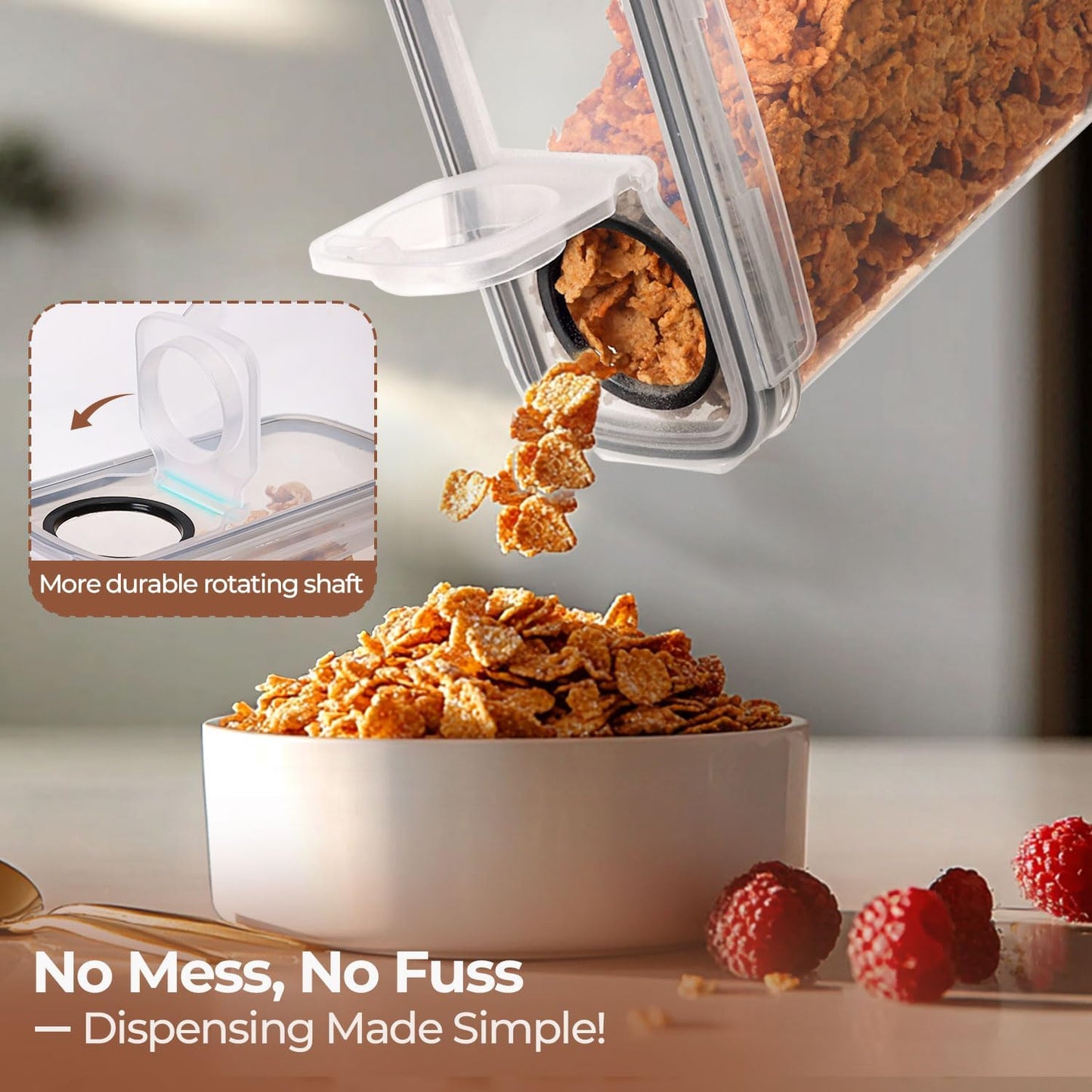 ComSaf Rice Container Set of 2(9.5L/10Qt), Large Airtight Food Storage Containers with Lid and Rice Washer, Plastic Canisters Sets for The Kitchen, Pantry Organizers for Flour, Cereal and Cooking