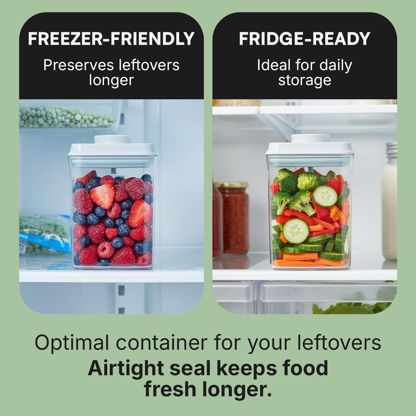 Bop Top Airtight Food Storage Containers with Lid 2 Cups / 16 oz | Kitchen Canister Sets | Air Tight Pantry Container | Pop Top Dry Food Storage Containers for Snacks, Sugar, Flour, Baking, Pasta