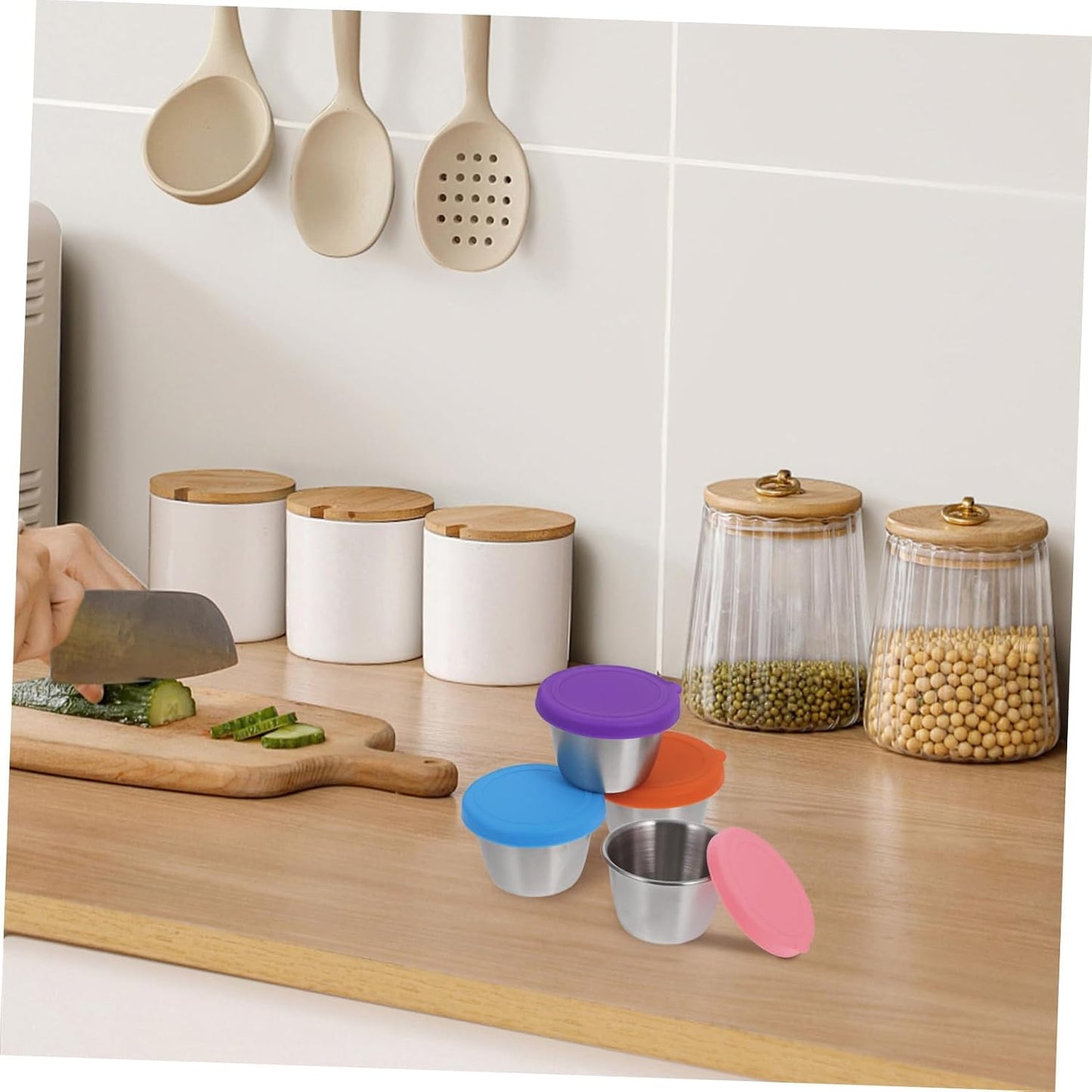 4Pcs Dip Cups with Lids Condiment Containers for Sauces Reusable and Leakproof for Parties Picnics and Meal Prep