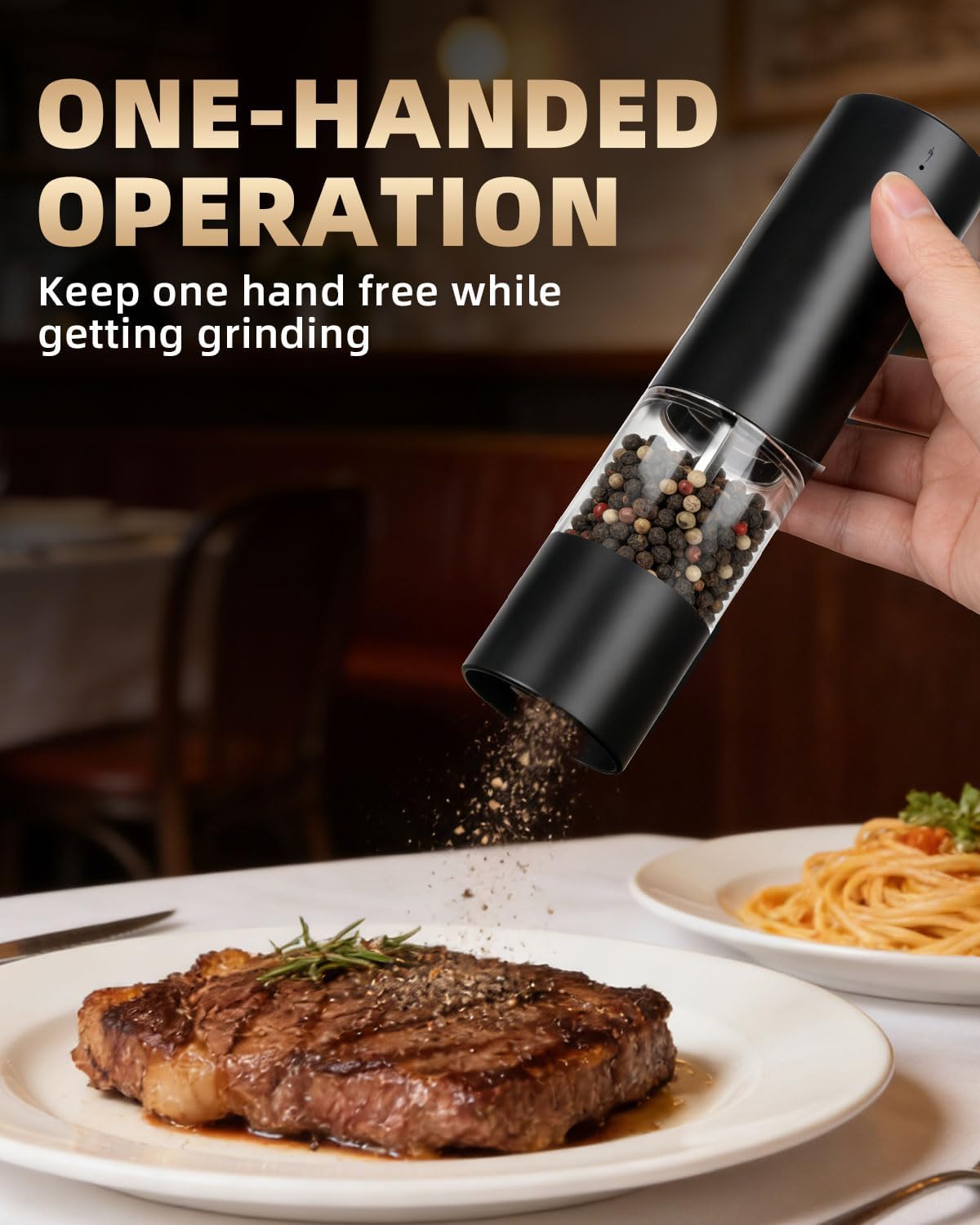 Rechargeable Electric Salt and Pepper Grinder Set 2 Pack, Kitchen Gadgets