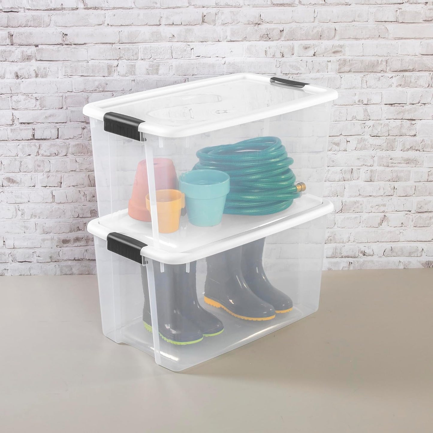 Sterilite 6-Pack Ultra Latching Box, Storage Bins with Lids, Clear Plastic, 18 Qt – Large Heavy-Duty Organizing Bin Containers for Home, Closet, Kitchen, Pantry, Bathroom, and Office