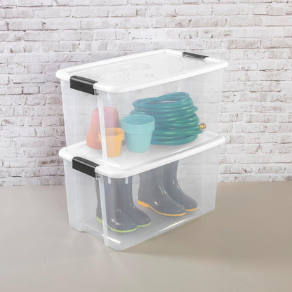 Sterilite 6-Pack Ultra Latching Box, Storage Bins with Lids, Clear Plastic, 18 Qt – Large Heavy-Duty Organizing Bin Containers for Home, Closet, Kitchen, Pantry, Bathroom, and Office