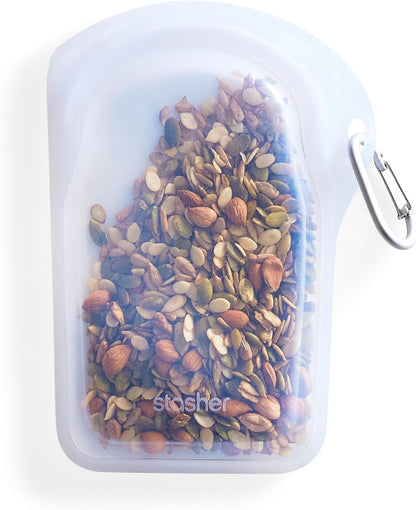 Stasher Premium Reusable Silicone Food Storage Bags, 2-Pack, Clear