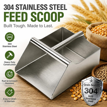 304 Stainless Steel Ice Scoop, Large 6-inch Metal Flour Scoop 50 Ounce