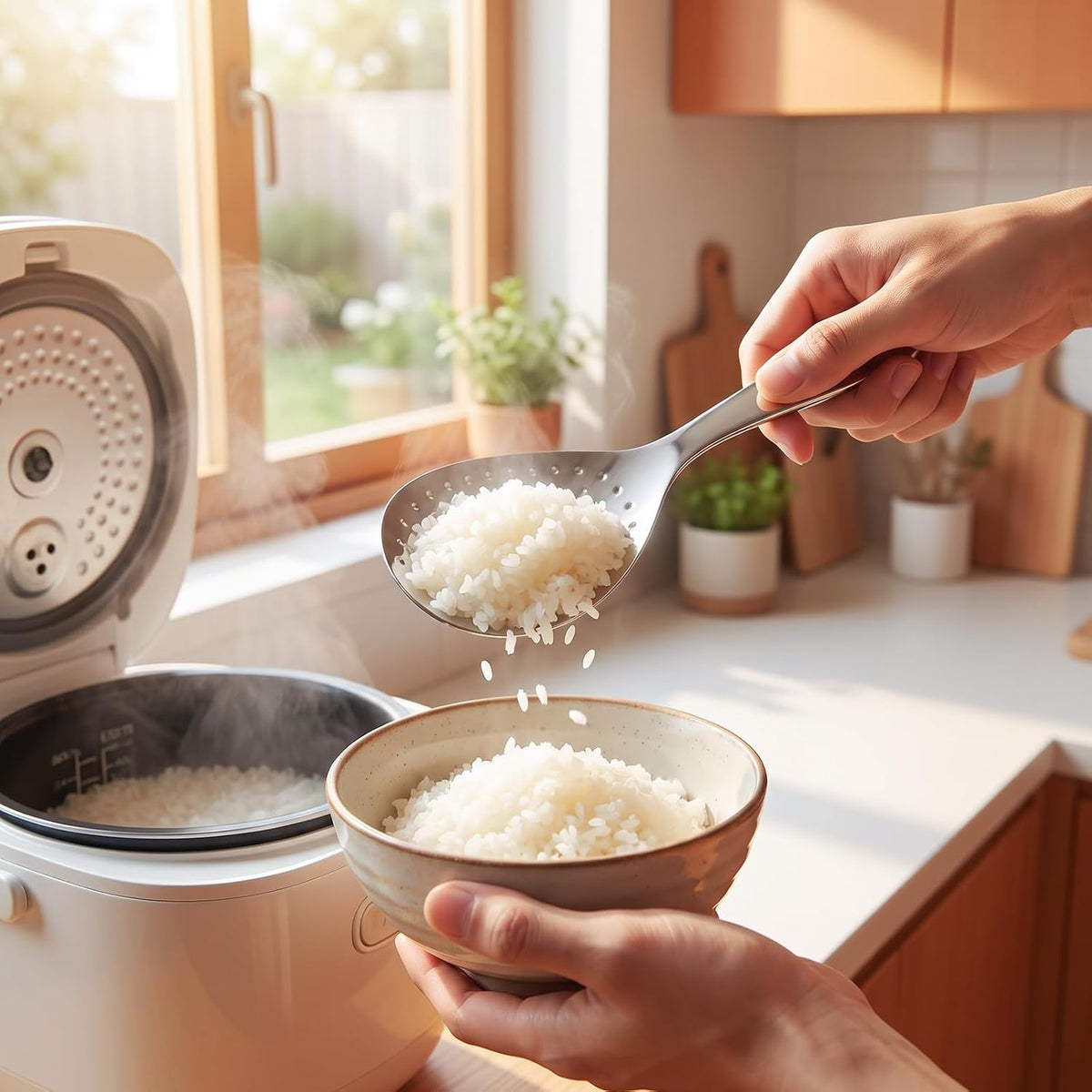 Ymapinc Rice Scooper, 7.87" Stainless Steel Non Stick Rice Paddle
