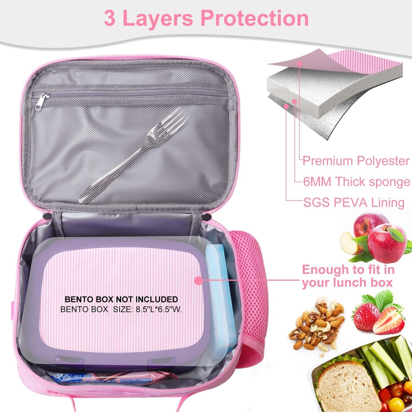 RHCPFOVR Kids Initial Lunch Bag - Insulated Lunch Box for Boys Girls,Washable Lunch Bag and Reusable Toddler Leak-proof Lunchbox for School and Daycare - Colors A