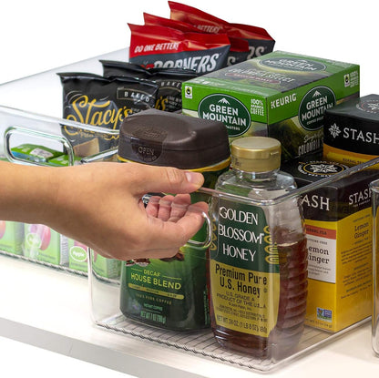Sorbus Large Clear Plastic Storage Bins for Shelves, Clothes, with Handle - Clear Storage Bins, Drawer, Shelf, Closet, Pantry, Fridge, Freezer Organizer Bins, Closet Organizers and Storage (8 pack)