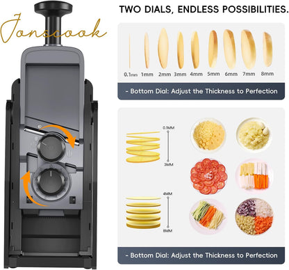 7-in-1 Safe Mandoline Slicer for Kitchen, Vegetable Slicer with Container