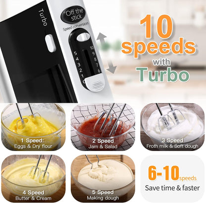 600W Powerful Hand Mixer Electric 10 Speed Powerful with Turbo
