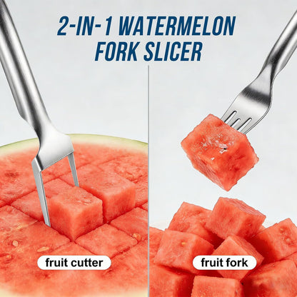 Watermelon Cutter Slicer,2-in-1 Stainless Steel Fruit Fork for Home Kitchen