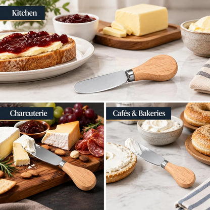 25 Piece Small Cheese Spreader Knives Set, Mini Stainless Steel Butter Knife Spreader with Wooden Handle for for Charcuterie Board, Sandwiches, Cocktail Spreaders, Dips, 4.7 inch