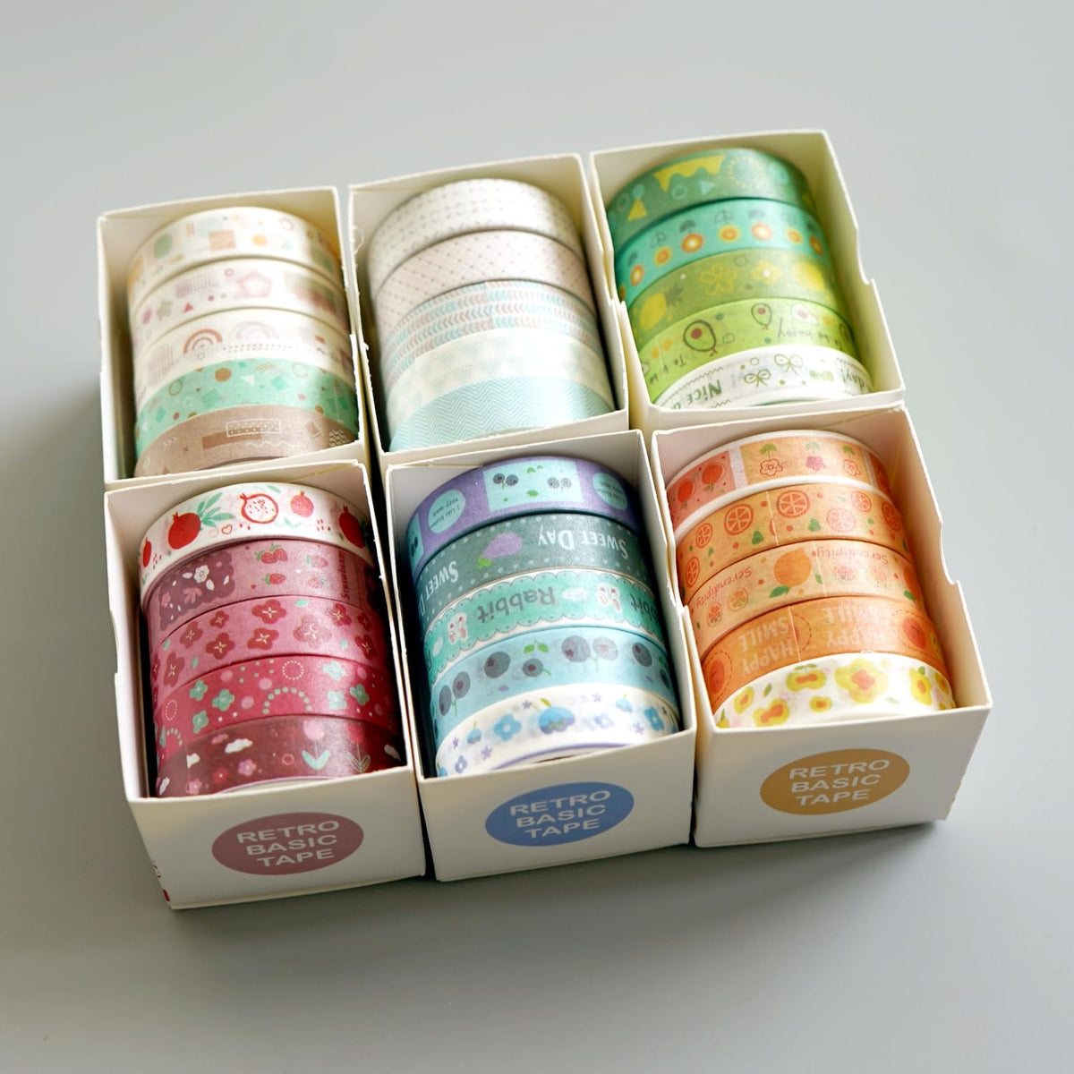 Washi Tape Storage Box, 6-Compartment Grid Slot Plastic Storage Box Jewelry Bead Tool for Washi Tape, Art Supplies and Sticker Container Organizer Case
