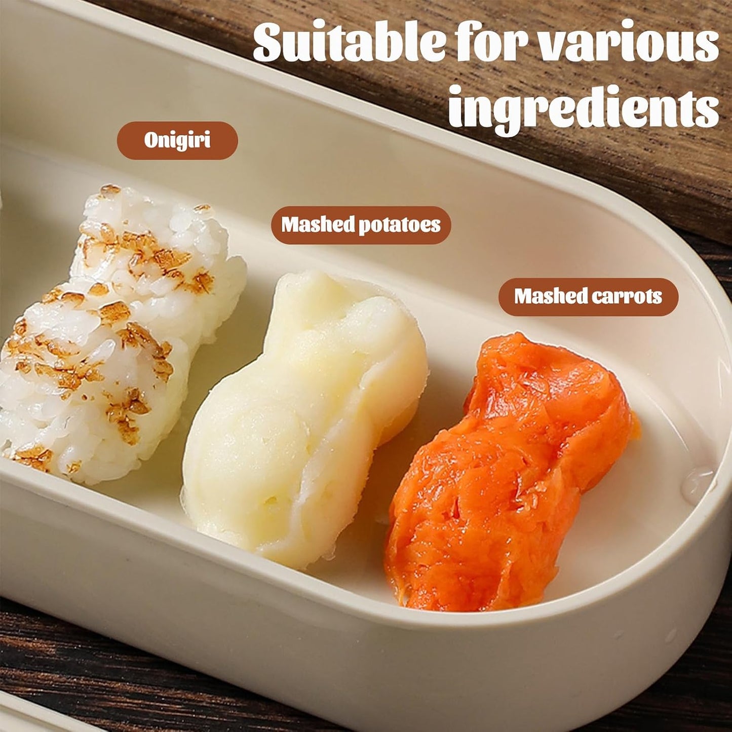 Cat Onigiri Mold Set Rice Ball Mold for Bento, Cat Shape Food Mold with Drain Holes for Rice Potato Carrot Puree(3 Pack)