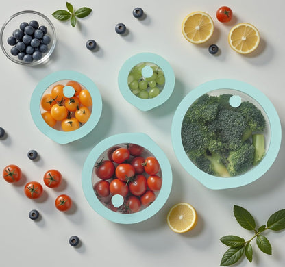 Urban Green Glass Food Container Set with Glass Lid, 5 Pack, Meal Prep Containers with Silicone Framed Airtight Lid, Leakproof, 100% Plastic Free