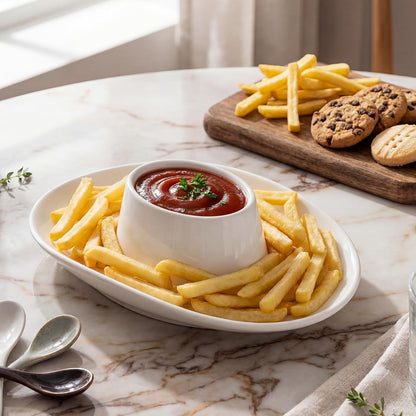Cowboy Hat Chip and Dip Bowl Small Ceramic Chips and Salsa Serving Dish 2 Ways Serve 9 x 6 x 2.6'' for Salsa Fries Nacho Veggies Fruit Party Minimalist Decoration Modern Hostess Gift