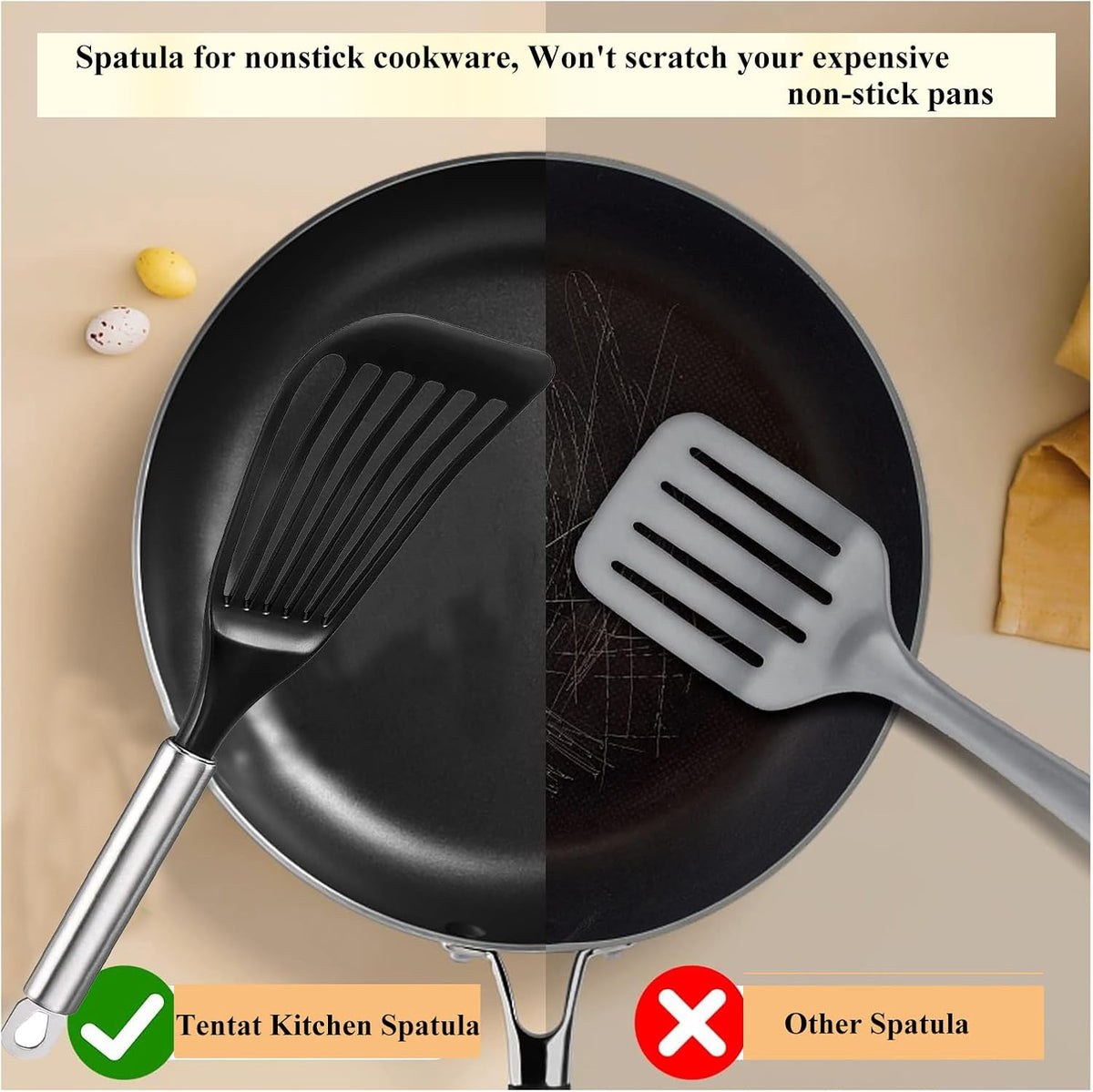 Tenta Kitchen Flexible Fish Turner Spatula, for Fish/Egg/Meat/Dumpling Frying