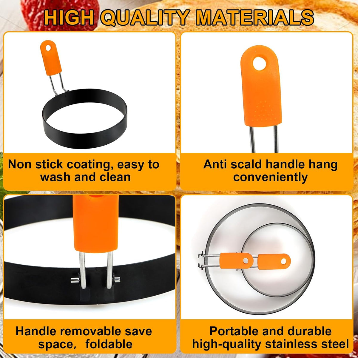 Egg Ring Pancake Ring Set 6 Pcs Stainless Steel