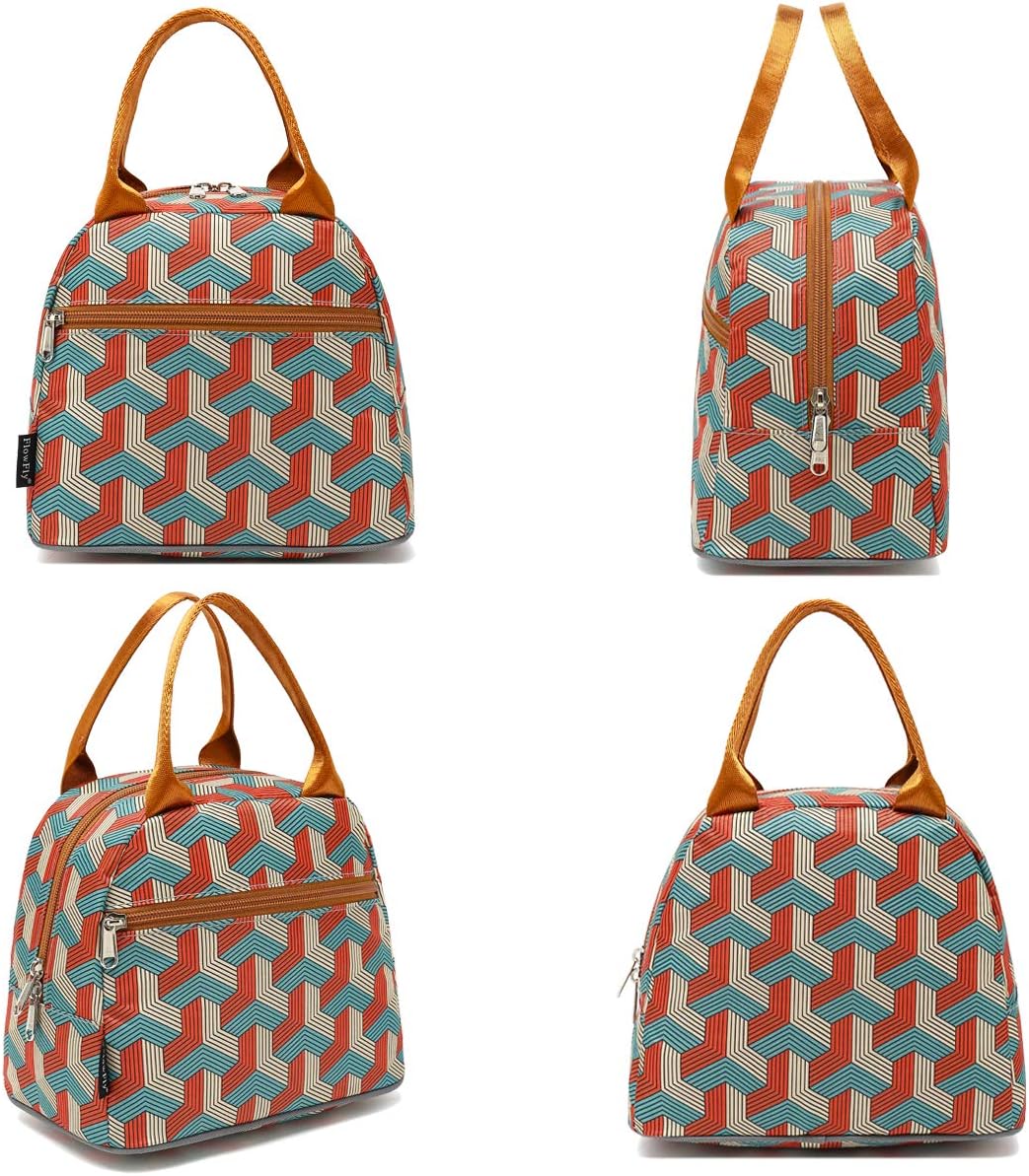 FlowFly Insulated Lunch Cooler Bag - Tote Bag Organizer for Women/Men, Black - Colors A